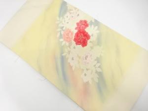 未使用品　牡丹模様織り出し　名古屋帯